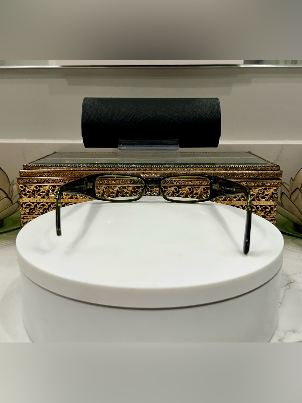 Prada Project Green Jeweled Rx Eyeglass Frames, 1 broken temple tip w/Prada Case - Picture 6 of 17